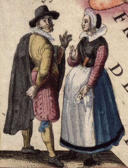 Dutch couple from old map